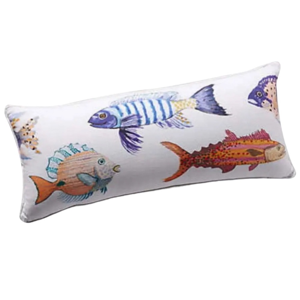 Anthropologie Pillow Large Fish Nautical Fisherman Mom Shower Gift Aquatic NWT
